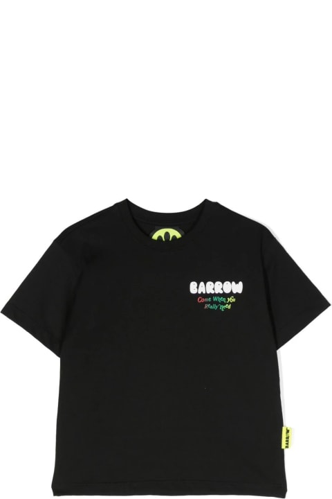 Barrow Topwear for Girls Barrow Black T-shirt With Multicoloured Lettering Logo