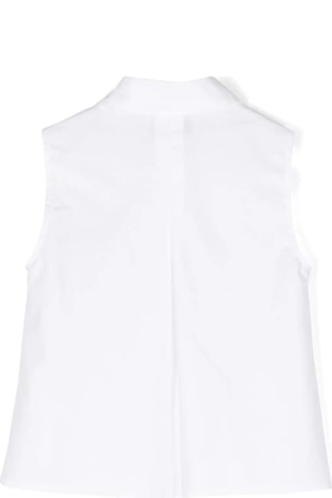 ガールズ Ermanno Scervino Juniorのシャツ Ermanno Scervino Junior White Sleeveless Shirt With Lace