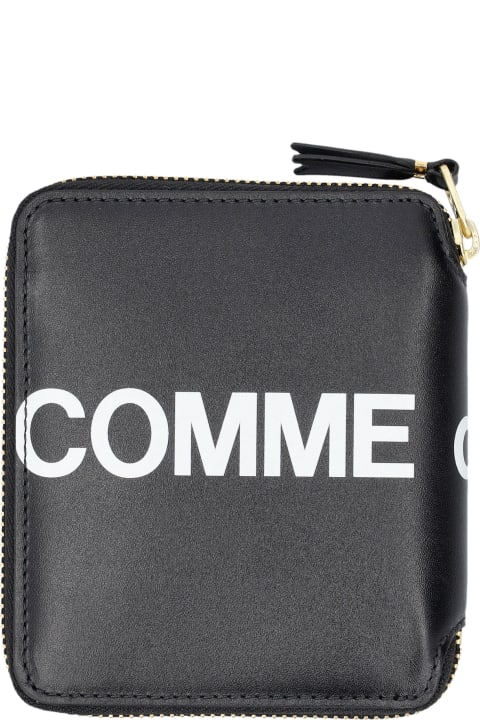 Wallets for Men Comme des Garçons Wallet Huge Logo Vertical Zip Around Wallet