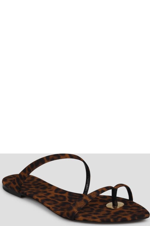 Sale for Women Saint Laurent Leopard Grosgrain Tanger Slides