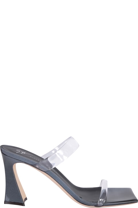 ウィメンズ新着アイテム Giuseppe Zanotti Square Heel Anthracite Gray Sandals