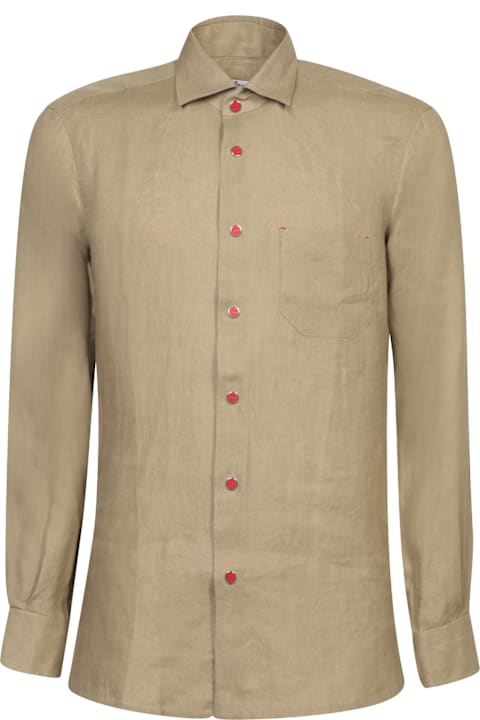 Homeware Kiton Military Green Linen Shirt