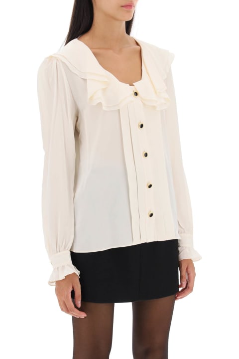 Alessandra Rich Topwear for Women Alessandra Rich Crepe De Chine Blouse With Frills