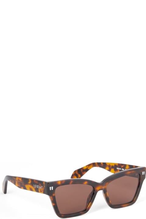 Off-White Eyewear for Women Off-White Off White Oeri110 Cincinnati 6064 Havana Brown Sunglasses