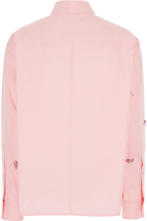 Des Phemmes Clothing for Women Des Phemmes Pink Shirt With Classic Collar And Embellishments On The Front In Cotton Woman