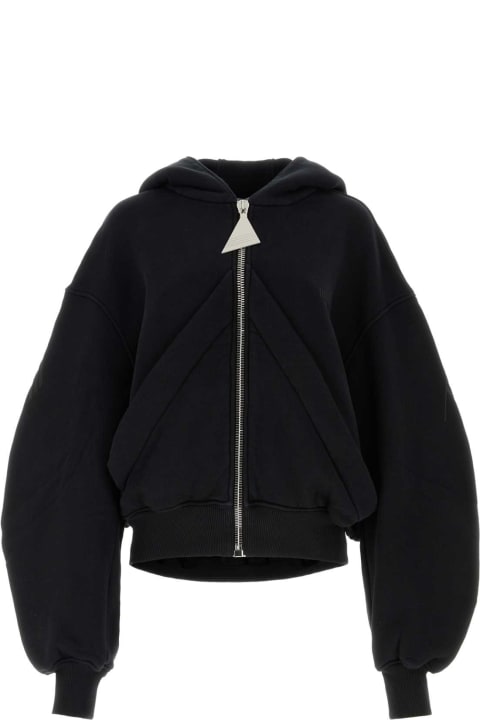 Coats & Jackets for Women The Attico Black Cotton Oversize Sweatshirt