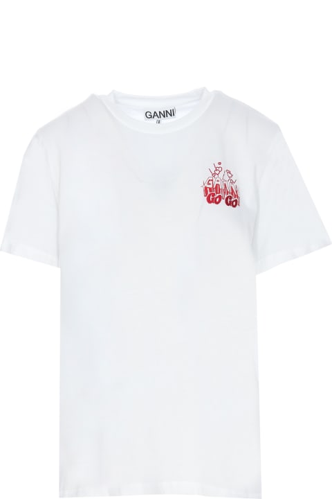 Ganni Topwear for Women Ganni White Thin Jersey Gogo Relaxed T-shirt