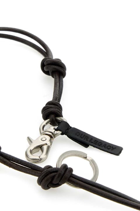 Our Legacy Keyrings for Men Our Legacy Dark Brown Leather Udon Ladon Keyring