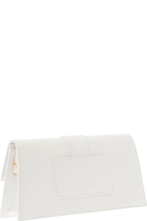 'le Bambino Long' White Handbag With Removable Shoulder Strap In Leather Woman