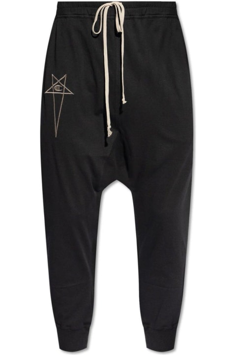 Fashion for Men Rick Owens X Champion Logo Embroidered Drawstring Pants