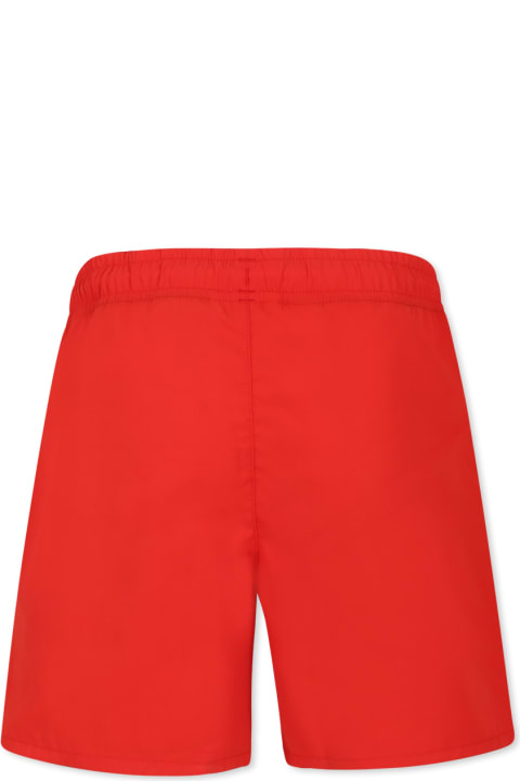 Lacoste for Kids Lacoste Red Swim Shorts For Boy With Crocodile