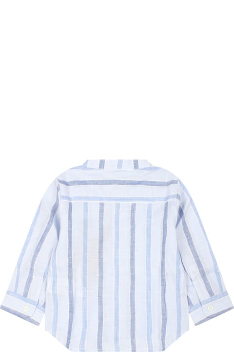 Etro Shirts for Baby Girls Etro Light Blue Shirt For Baby Boy With Logo