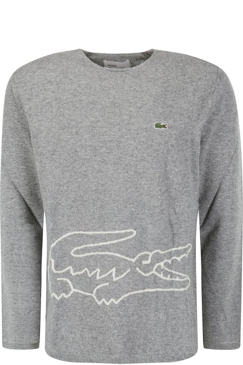 Sweaters for Men Comme des Garçons X Lacoste Logo Intarsia Knitted Jumper