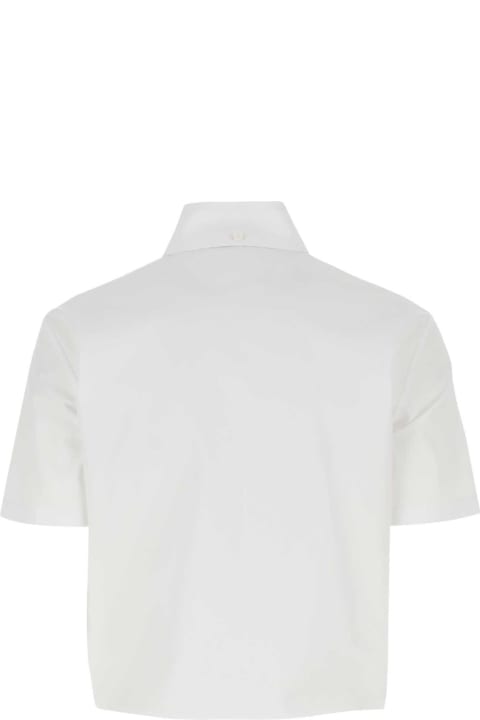 Topwear for Women Prada White Poplin Shirt