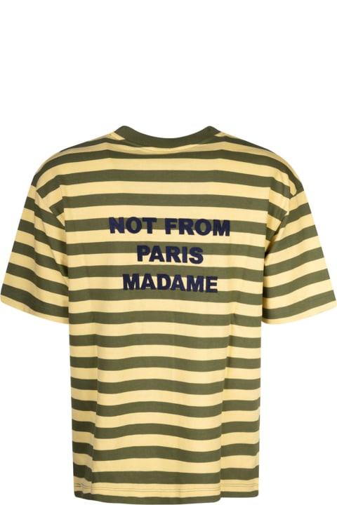 Drôle de Monsieur for Men Drôle de Monsieur Stripe Slogan T-shirt