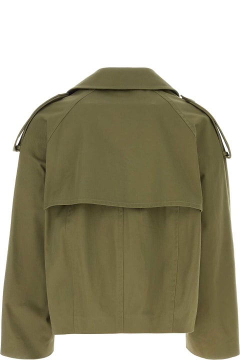 Clothing for Men Loewe Green Cotton Trench Coat