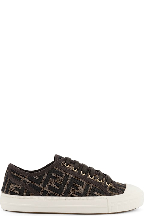 Fendi Domino Ff Jacquard Fabric Sneakers