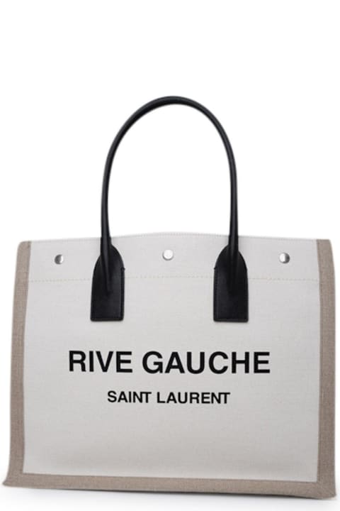 Rive Gauche Logo Printed Tote Bag