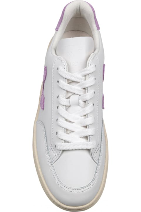 Veja Sneakers for Women Veja V-12 Leather Sneakers White And Orchid Color