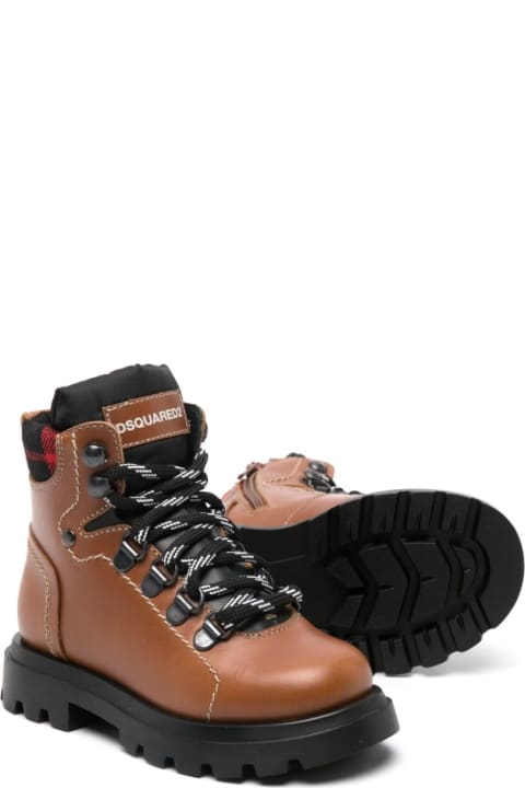 Shoes for Boys Dsquared2 Lace-up Leather Ankle Boots