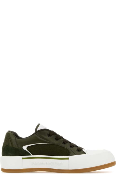 Fashion for Men Alexander McQueen Olive Green Plimsoll Sneakers