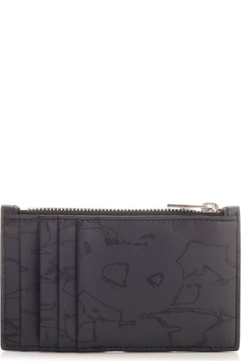 メンズ Alexander McQueenの財布 Alexander McQueen Graphic-printed Zipped Wallet