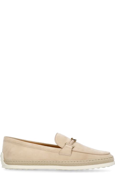 Tod's for Women Tod's Suede Loafers With Metal Chain Detail