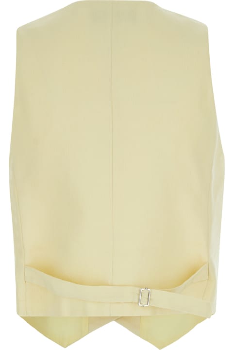 The Andamane Clothing for Women The Andamane Yellow Vest With Buttons In Linen Blend Woman
