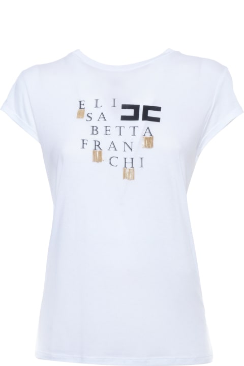 Elisabetta Franchi Topwear for Women Elisabetta Franchi White T-shirt With Prints