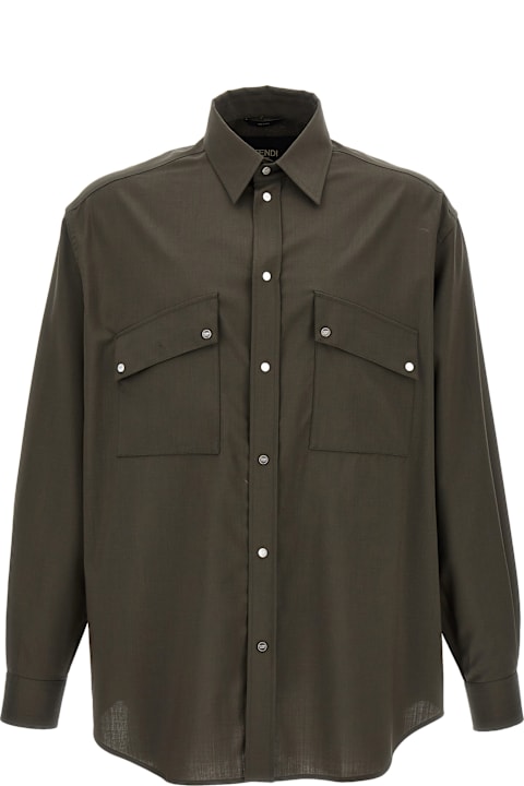 Fendi Shirts for Men Fendi Wool Shirt