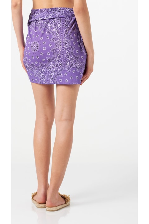 Homeware MC2 Saint Barth Woman Cotton Mini Skirt With Bandanna Print
