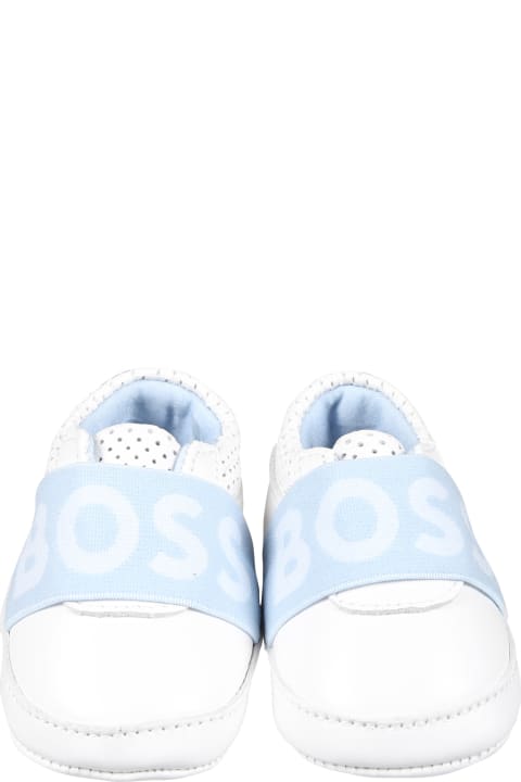ベビーガールズ Hugo Bossのシューズ Hugo Boss White Sneakers For Baby Boy With Logo