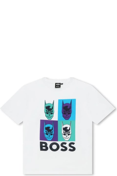 Hugo Boss Topwear for Boys Hugo Boss Hugo Boss X Batman T-shirt Bianca In Jersey Di Cotone Bambino