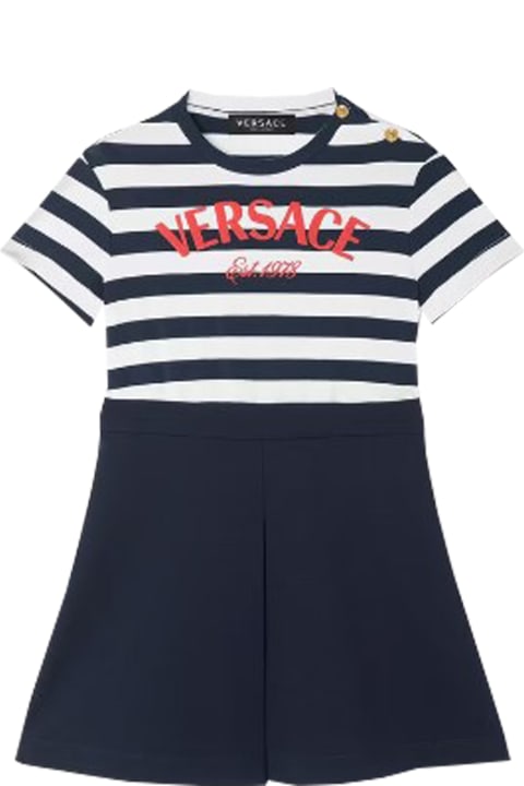 ガールズ ワンピース＆ドレス Versace Nautical Stripe T-shirt Dress