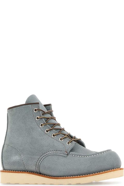 Red Wing Boots for Men Red Wing Light Blue Suede Ankle Boots