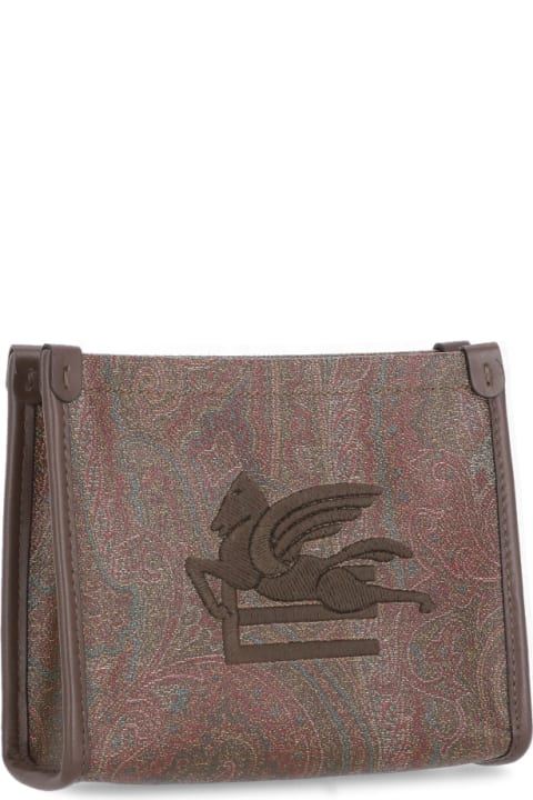 Etro Clutches for Men Etro Paisley Clutch Bag In Coated Canvas With Logo