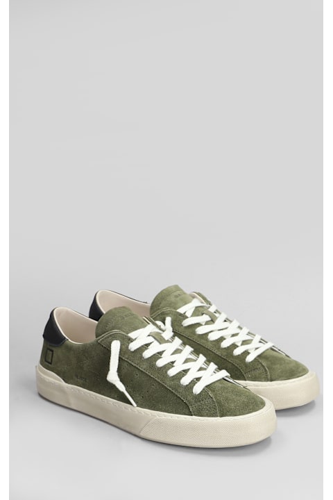 D.A.T.E. Sneakers for Men D.A.T.E. Hill Low Sneakers In Green Suede