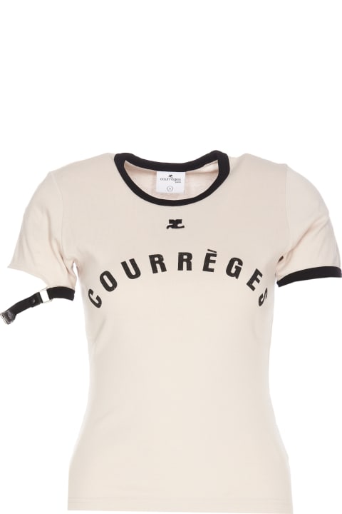 ウィメンズ Courrègesのトップス Courrèges Contrasting Logo T-shirt