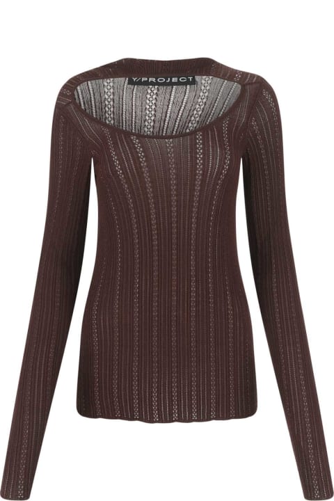 Y/Project Sweaters for Women Y/Project Brown Viscose Blend Top