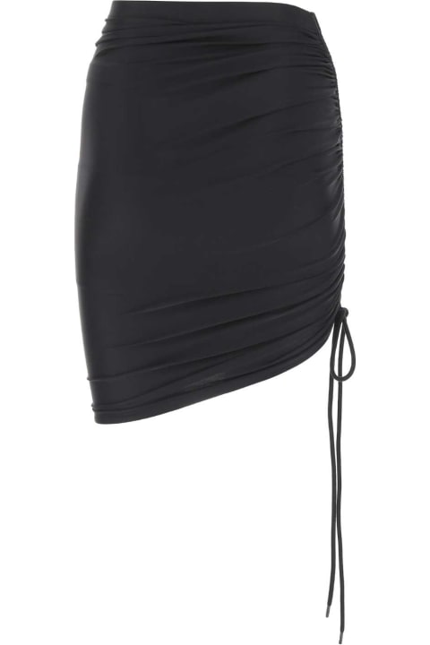 ウィメンズ新着アイテム Balenciaga Black Stretch Nylon Skirt