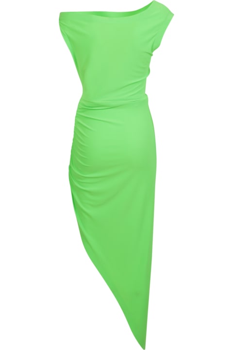 Norma Kamali for Women Norma Kamali Drop Shoulder Neon Green Gown