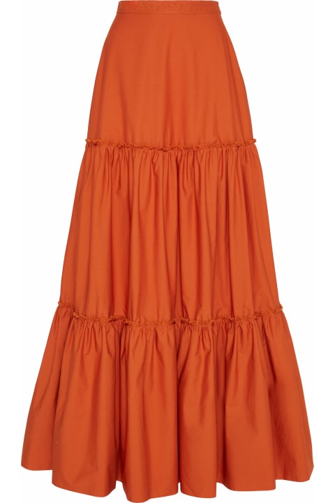 Amotea Skirts for Women Amotea Charlotte Long Skirt In Orange Poplin