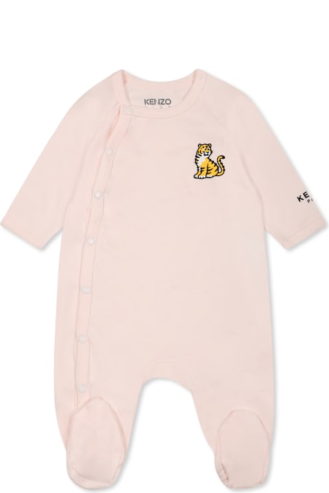 Kenzo Kids Bodysuits & Sets for Baby Girls Kenzo Kids Pink Babygrow Set For Baby Girl With Kotora Tiger