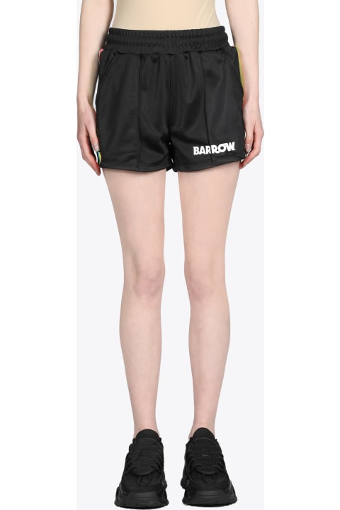 Triacetate Shorts Woman Black tracksuit shorts with multicolor side tape