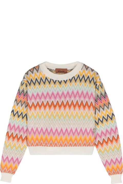 Missoni Sweaters & Sweatshirts for Girls Missoni Wool Sweater With Multicoloured Zigzag Pattern