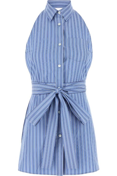 Prada for Women Prada Embroidered Poplin Mini Dress