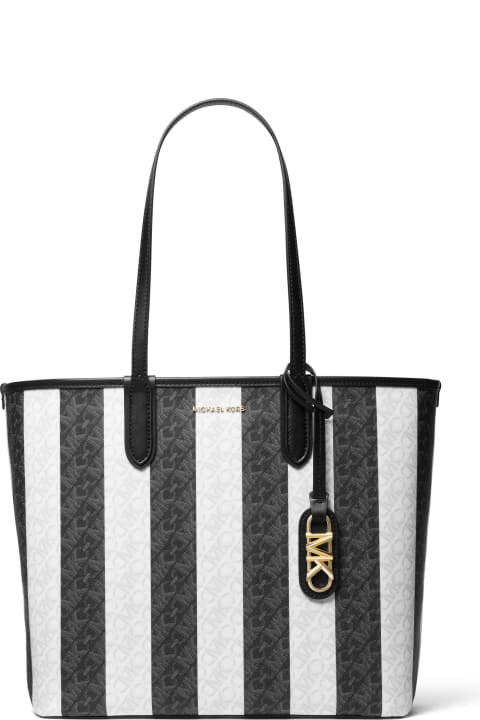 Fashion for Women Michael Kors Striped Shopping Bag With Logo
