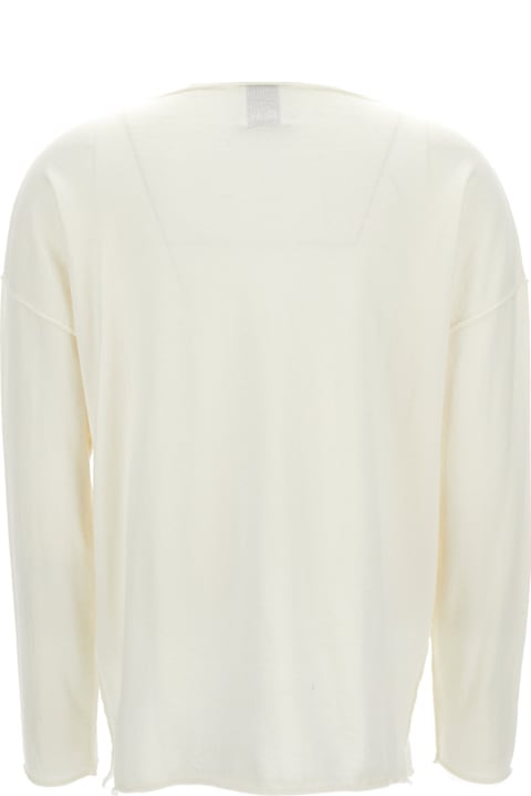Sweaters for Women Allude Ivory Long-sleeve Top With Boat Neckline In Cotton And Cashmere Woman