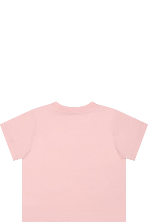 Stella McCartney Topwear for Baby Girls Stella McCartney Pink T-shirt For Baby Girl With Bee