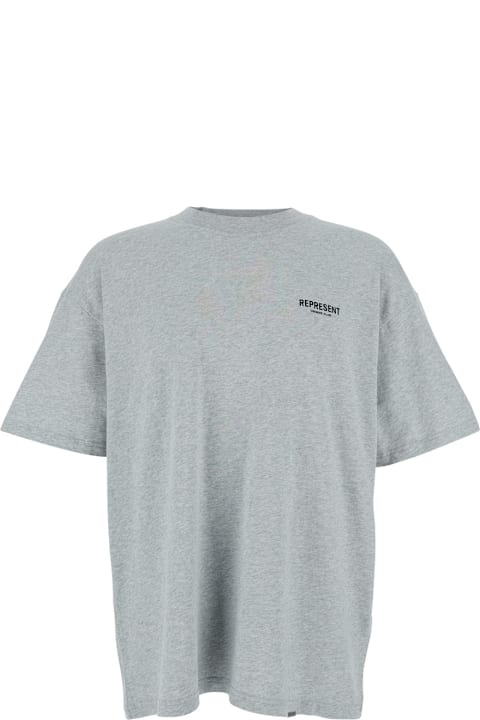 Homeware REPRESENT Grey T-shirt With Logo On The Front And Maxi Logo On The Back In Cotton Man